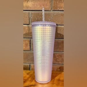 Starbucks Iridescent Unicorn Soft Touch Grid Tumbler Venti 24oz Cup NEW